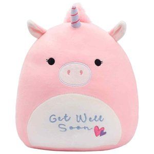 New Easfan Get Well Soon Unicorn Plush Pillow Hearts Pink Soft Gift Women Kid